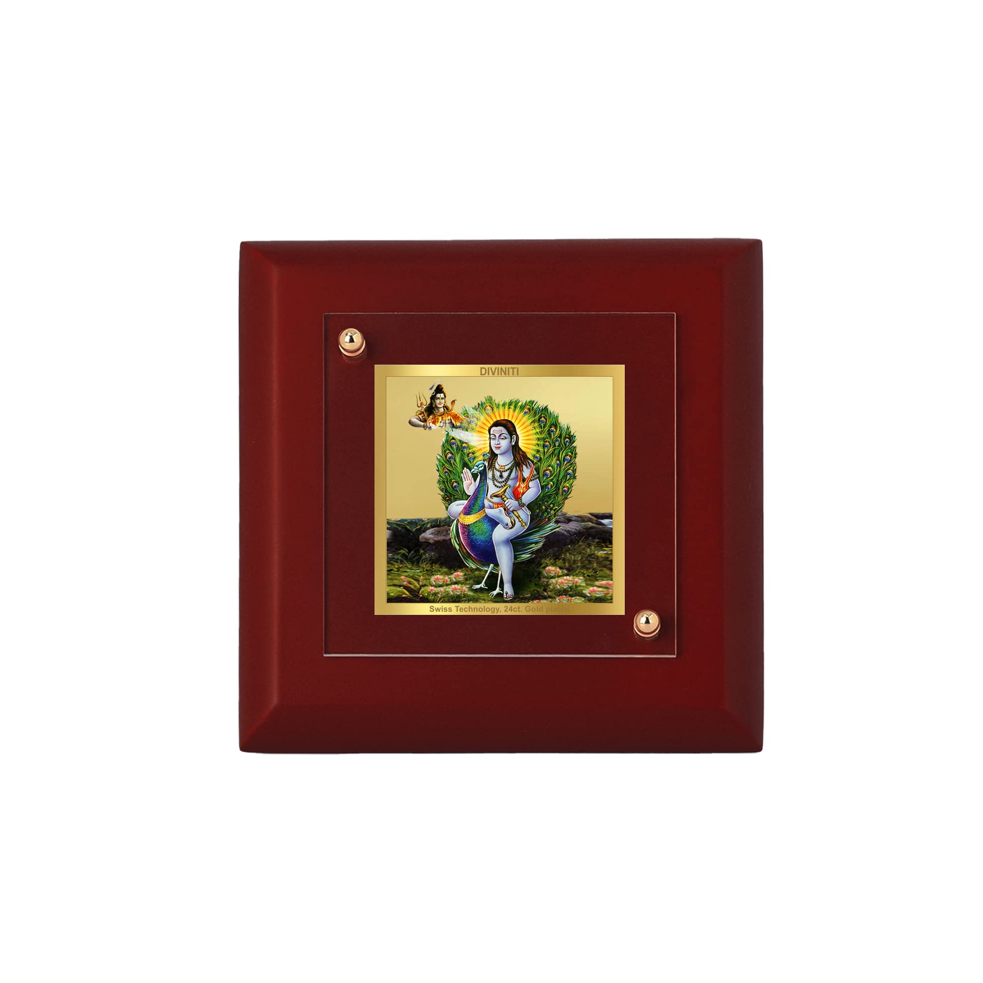 DIVINITI Baba Balak Nath Ji 24K Gold Plated MDF Photo Frame|Premium Religious Table Top Frame for Home, Office & Prayer Room|Luxury Spiritual Gift Item for Housewarming, Festive Gifting|10 x 10 CM-image-12