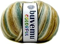 Vista 2 de Colorido hilo multicolor a rayas con sutil brillo, % 56% poliéster % 44 acrílico, cada uno de 1.76 onzas (1.76 oz) / 125 yardas (377.3 ft) (4 bolas)