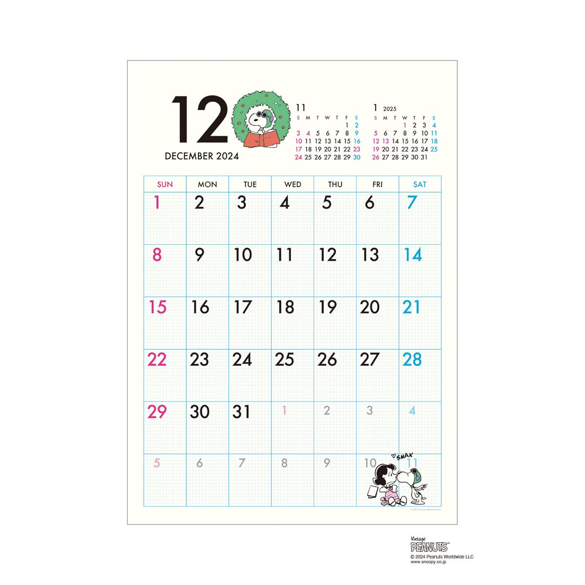 Amazon.co.jp: 2025年 PEANUTS(A3・エコタイプ) カレンダー No.014