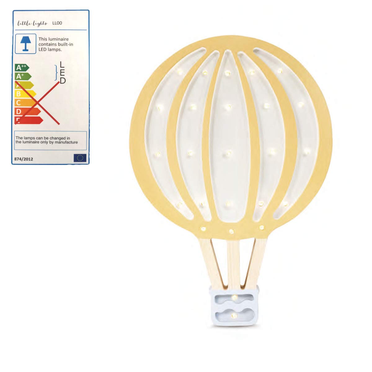 Little Lights - Lámpara de noche para niños con regulador de intensidad y temporizador amarillo mostaza