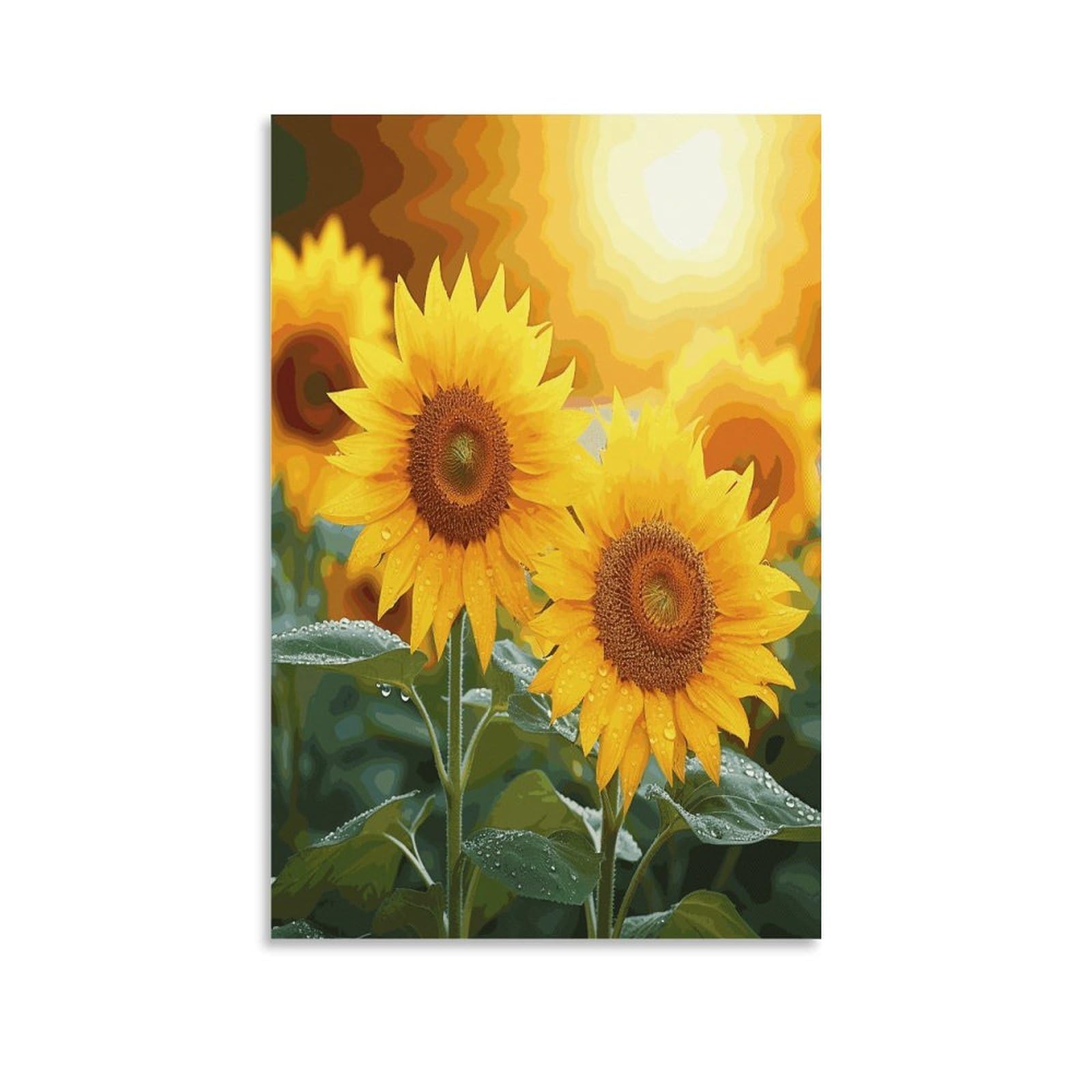 LDGSUPH Sunflower Flowers Canvas Wall Art Prints Hangable Decor Painting for Wall Prints Painting Artwork Modern Decorative Artwork Ready to Hang Wall Pictures for Home Decor 20x30inch(50x75cm)