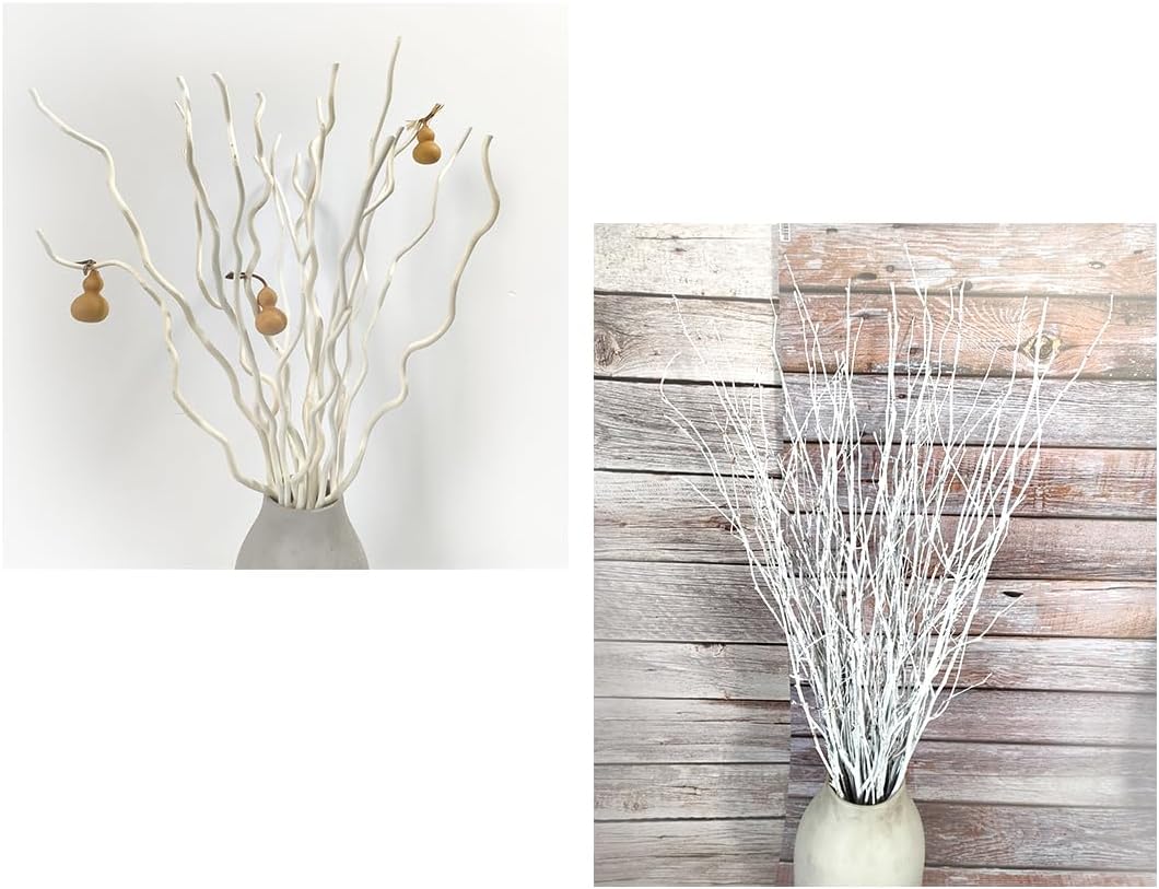 23“ Dried Curly Willow Branches, 23'' Birch Branches Twigs for Home Wedding Decoration Flower Arrangements