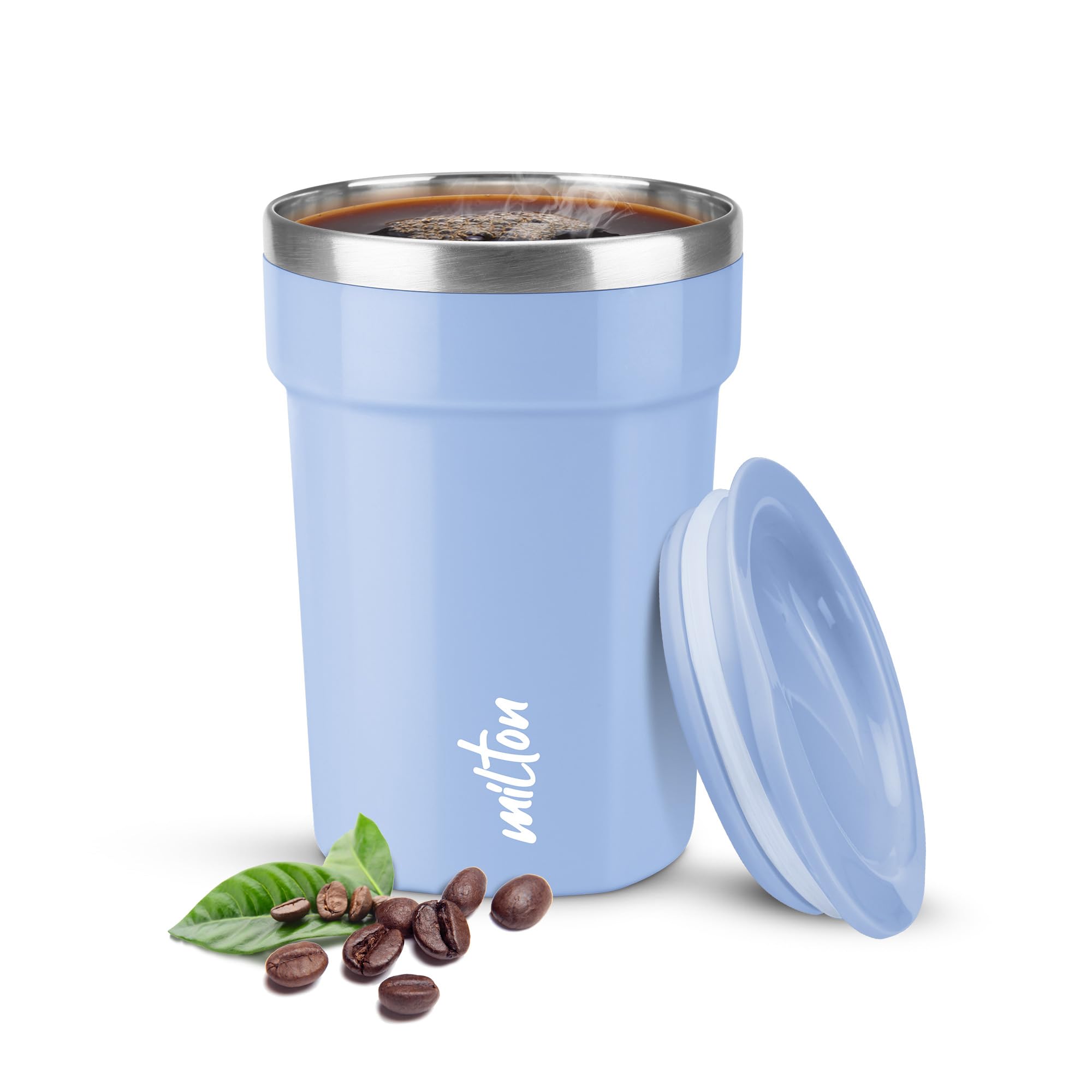 MILTON Cool Touch Deccan Coffee Mug 350 Double Walled 330 ml Inner Stainless Steel Tea Mug with Lid, Coffee Mug Travel Tea Cup, Black Coffee, Tea Cup Single, Blue-image-35