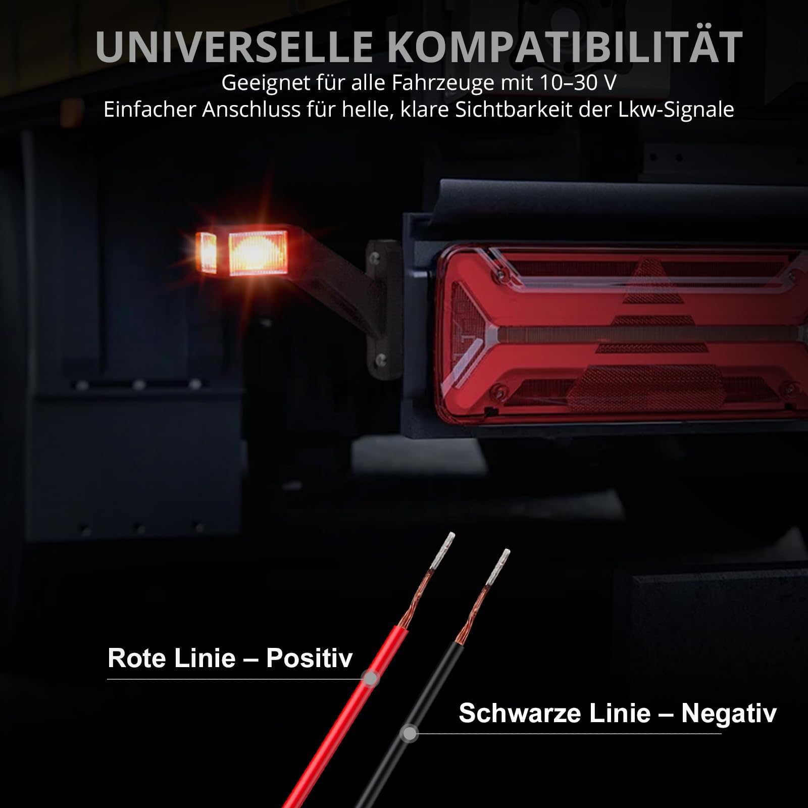 Justech 2er LED Begrenzungsleuchten 140mm Seitenmarkierungsleuchten Positionsleuchten 12-30V Wasserdichte Anhänger Seitenmarkierung Lampe Warnlicht Rot Weiß Gleb für Anhänger LKW Caravan