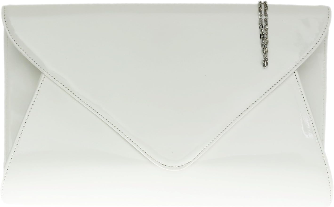 Girly Handbags Womens Patent Faux Leather Plain Envelope Evening Clutch Bag Womens