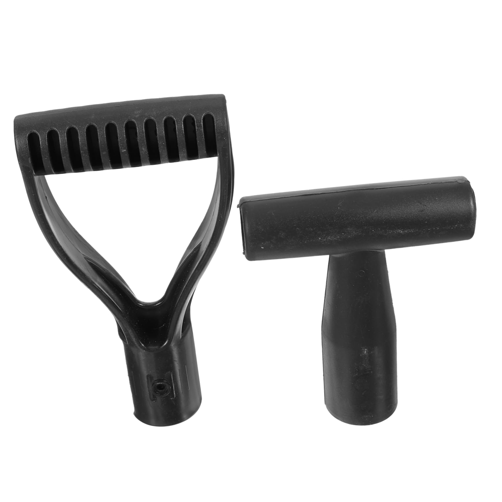 BESTonZON Pala De Acero En Forma De T Agarre Mango De Pala En Forma De D Excavación Apretones Reemplazo Manejar Mangos De Pala Empuñadura Polímero Anticolisión Negro 2 Piezas X 4