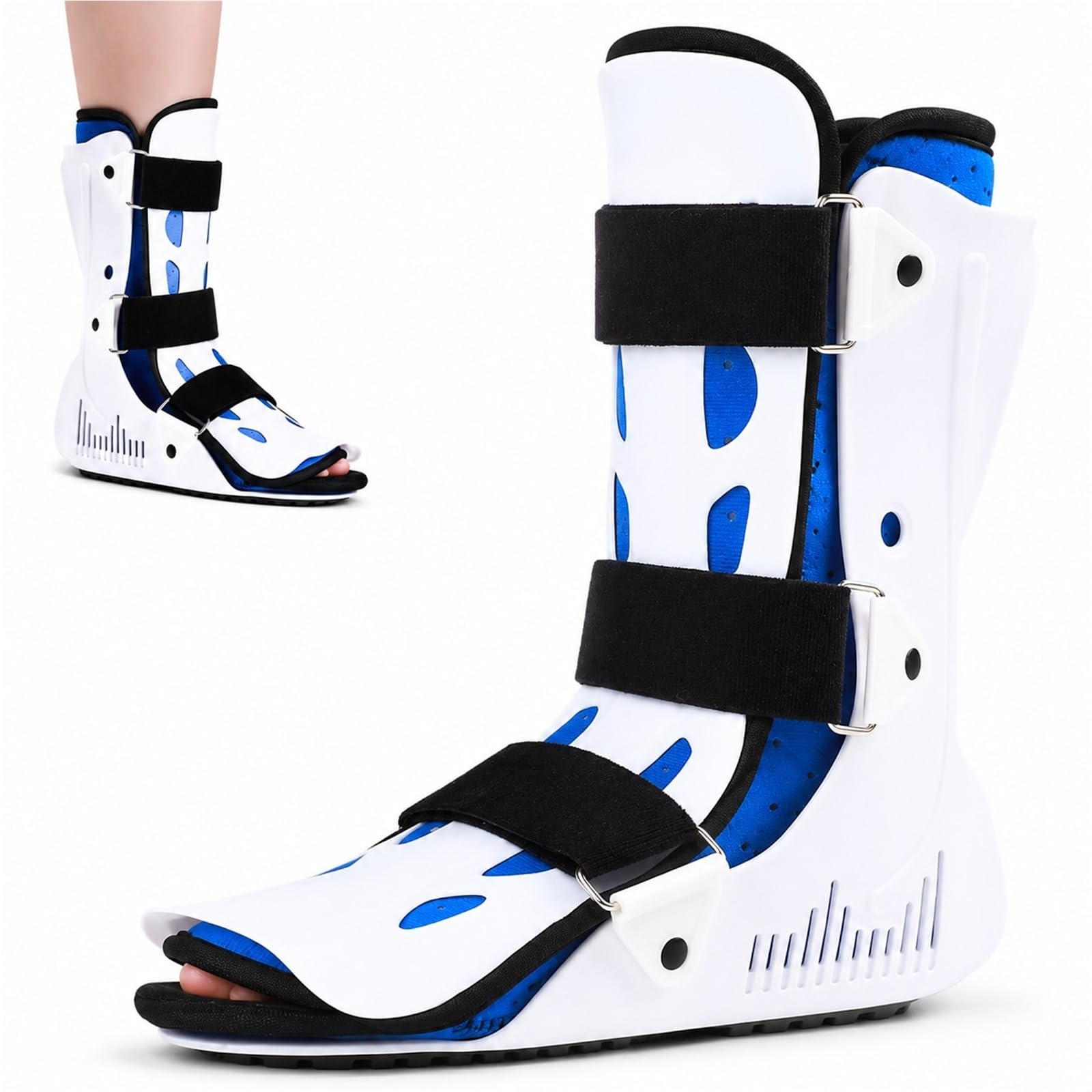 Férula Nocturna para Fascitis Plantar y Tendinitis de Aquiles Soporte Ajustable para Pie y Tobillo Bota de Inmovilización para Alivio del Dolor y Estiramiento(Izquierda,M)