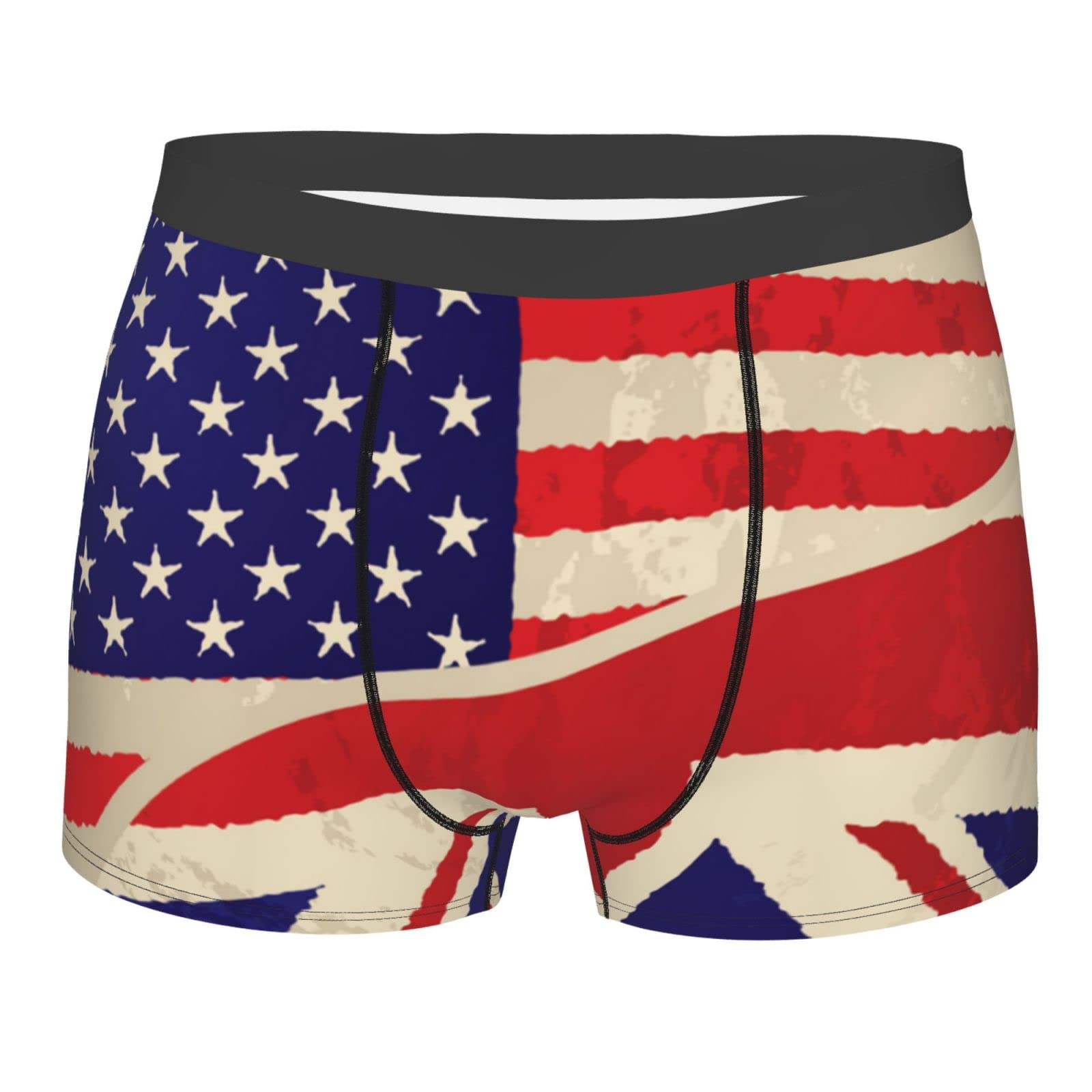 Smazdfxx Men's As Pic American British Flag Boxer Briefs Stretch Underwear For