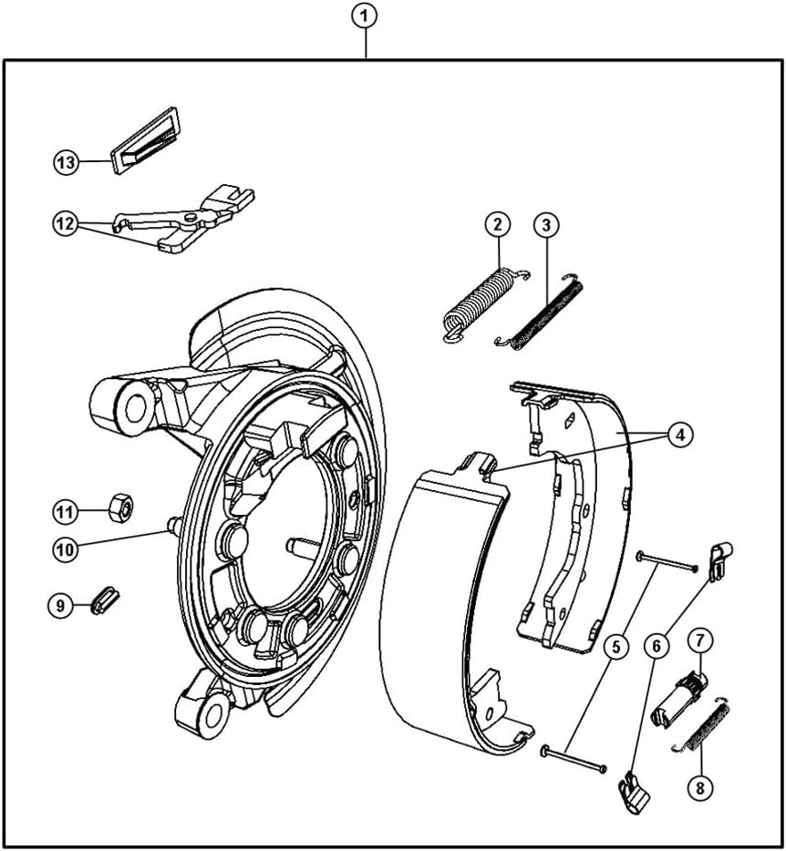 Mopar 6802 6376AA, Parking Brake Shoe