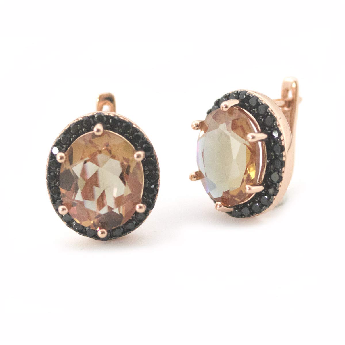 Pendientes de plata de ley 925 chapados en oro rosa de 10 quilates con cambio de color de Sultanit, joyería fina para mujeres y novias