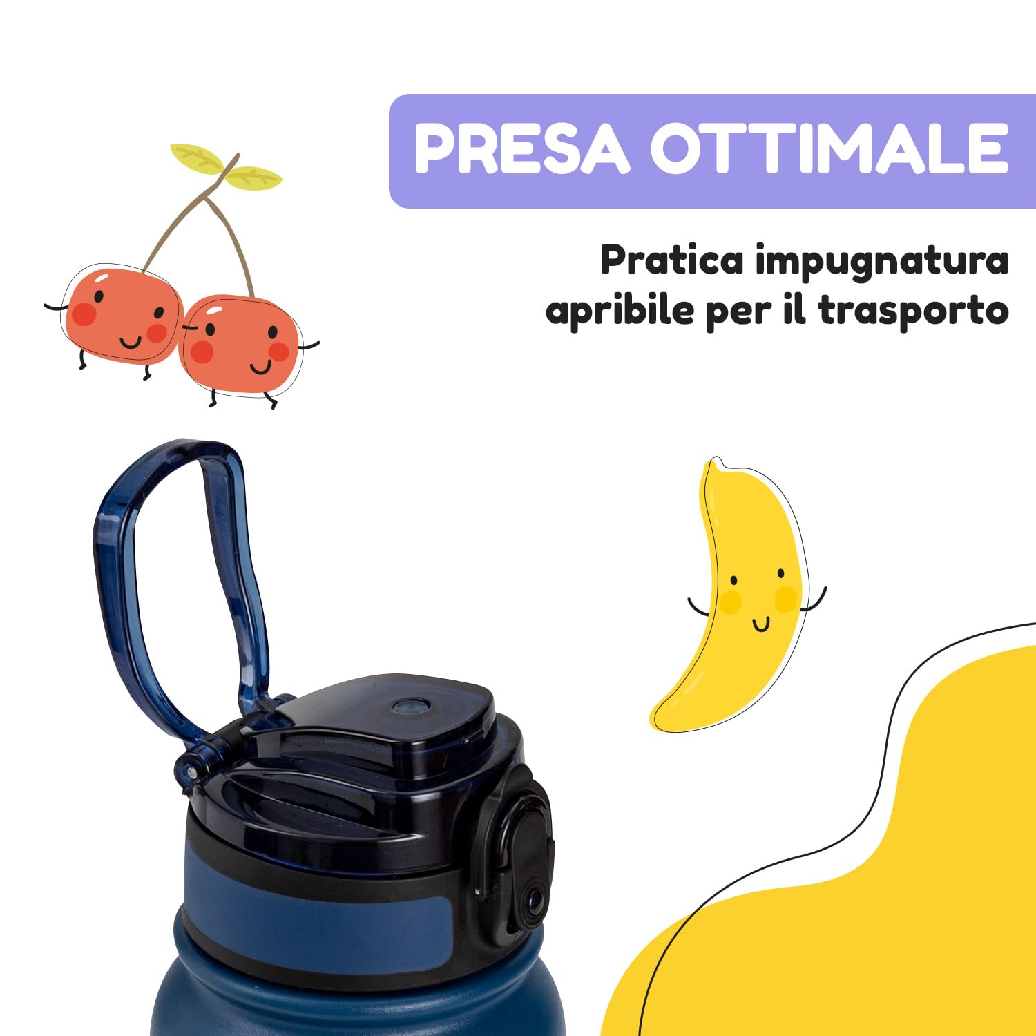 schmatzfatz Borraccia Termica 550 ml, Borraccia Isotermica per Bambini, Bottiglia Isotermica per Bevande Calde, Termus Acqua Fredda, Borraccia Termos, Senza BPA, Bottiglia Metallo Senza Fuoriuscite