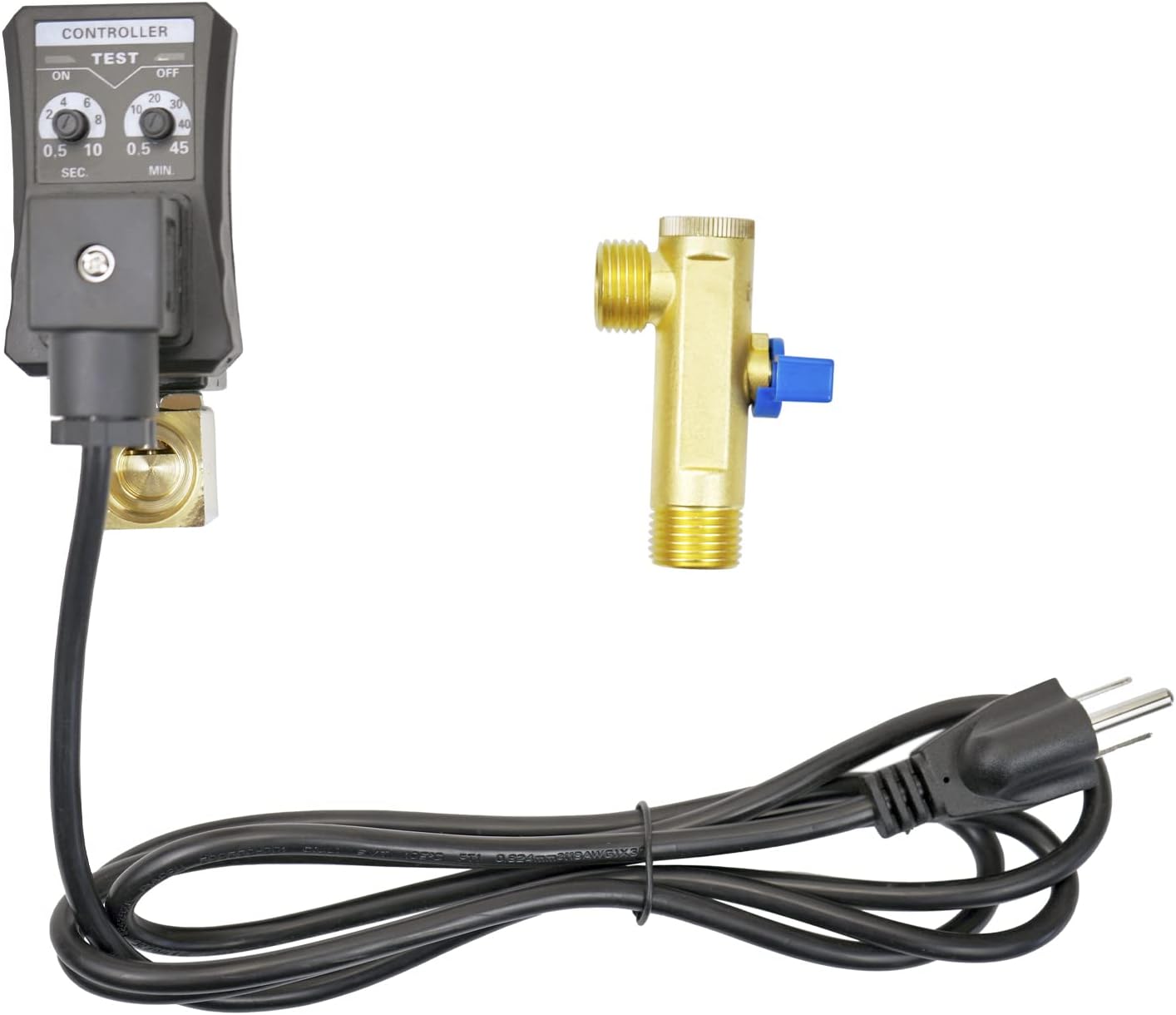 AC 110V 1/2" Automatic Timed Water Tank 2-way Direct-acting Compressor Automatic Electronic Timed Air Tank Water Moisture Drain Valve Timer with Power Cable