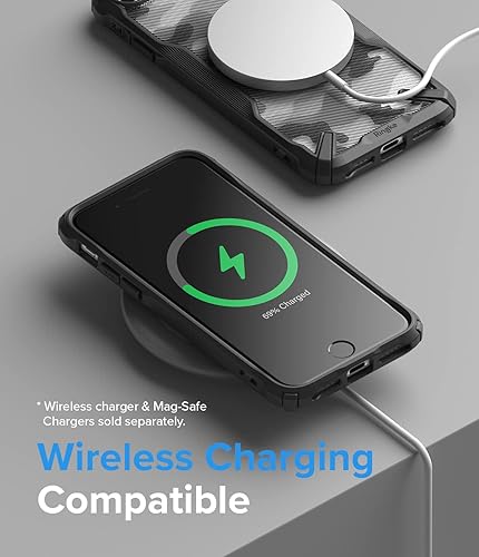 Miniatura 7 de Ringke Fusion-X - Funda compatible con iPhone SE 5G (3 generación, 2022), diseño de camuflaje, parte trasera dura, resistente, a prueba de golpes,