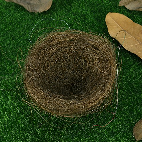 6Pcs Artificial Bird Nest Birdhouses Garden Nature Art Craft Wedding Home Decoration - Coffee #TOP3