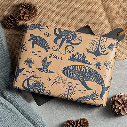 RUSPEPA Rotoli di Carta da Regalo con Etichette