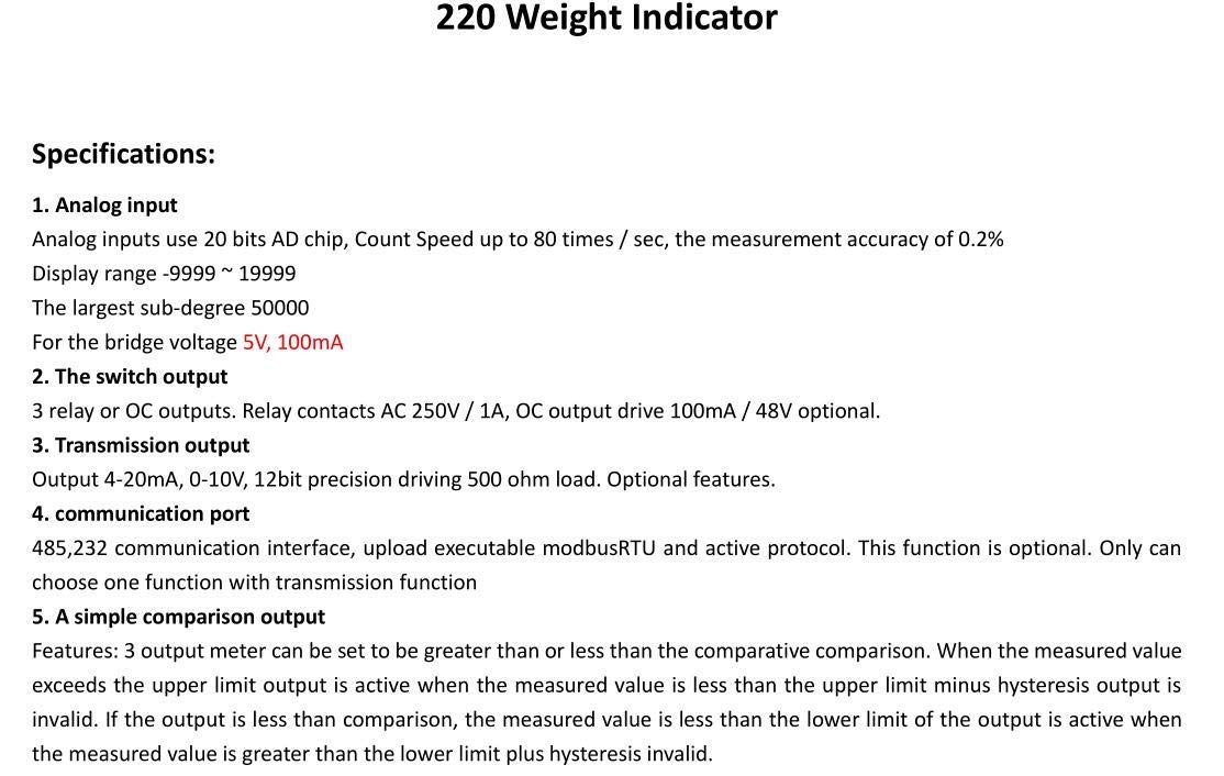 Snapklik.com : DY220 Load Cell Controller Indicator Batching Display ...