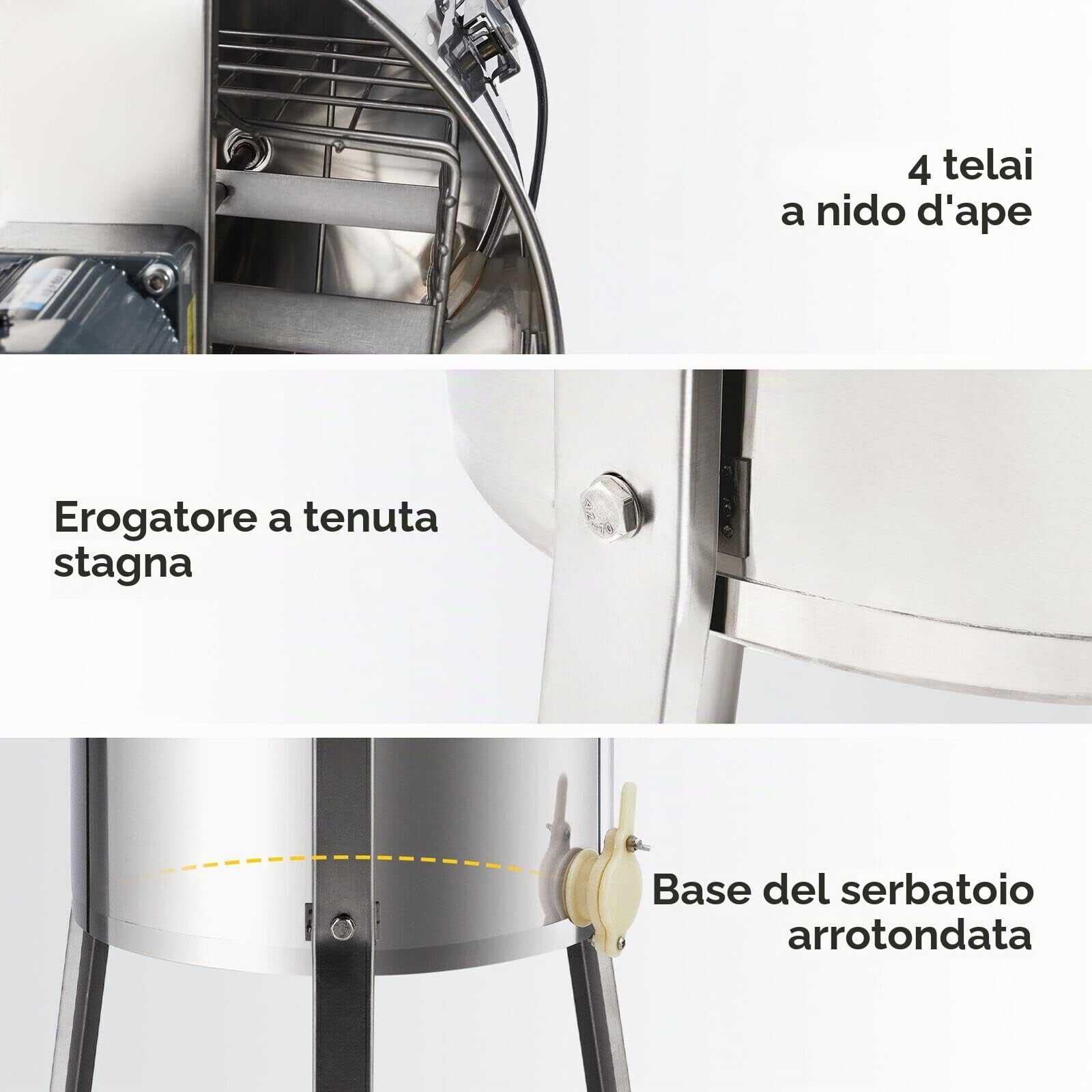 Estrattore elettrico per acciaio inox centrifuga tangenziale elettrica raccolta 220 V 120 W estrattore apicoltore per apicoltura ape coerente con copertina