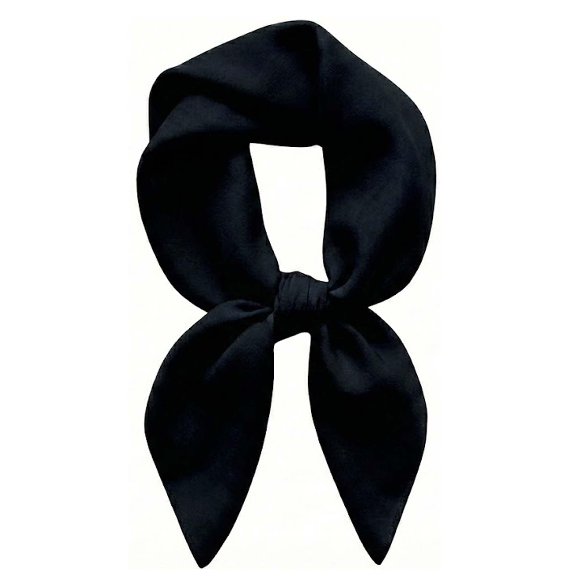 TigerTie Women's Neckerchief in Plain Colour - Cloth Size 60 x 60 cm - 100% Cotton, black, Größe: ca. Länge 60 cm, Breite 60 cm