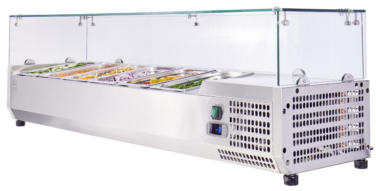 METRO Professional Vitrina refrigerada GHS1150, 53 L, refrigeración por aire, 180 W, color plata