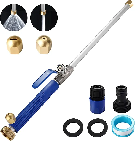 Rerennco Upgraded Jet Nozzle for Garden Hose Power Washer Wand Hydro Jet High Pressure Washer Tools with 2 Different Nozzles and Hose Quick Connectors
