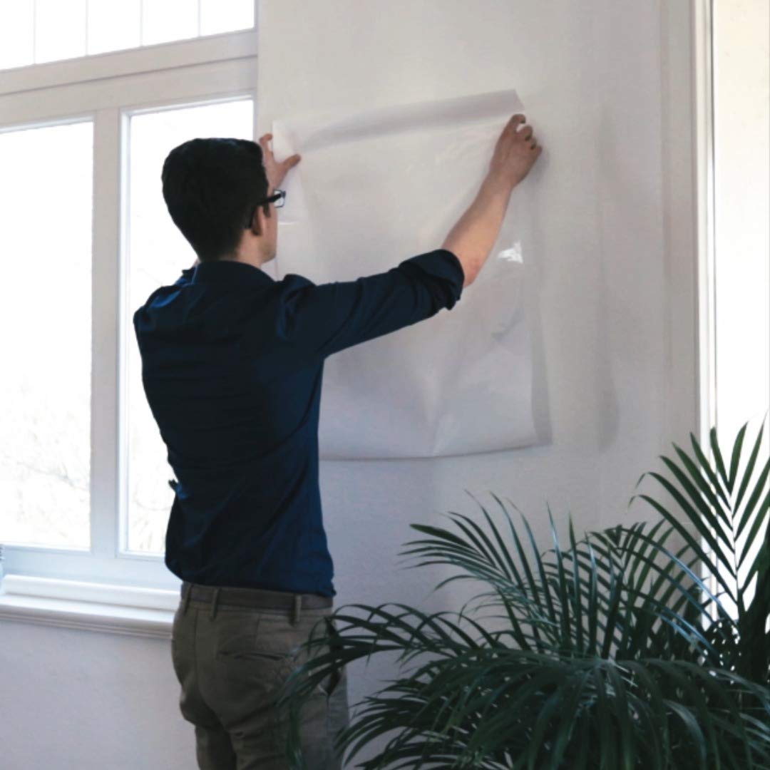 innox® - Pizarras electrostáticas autoadhesivas Whiteboard. Se adhieren sin pegamento, con electricidad estática. Soluciona los problemas de espacio. Reciclables. Tubo de 20 pizarras DIN A1