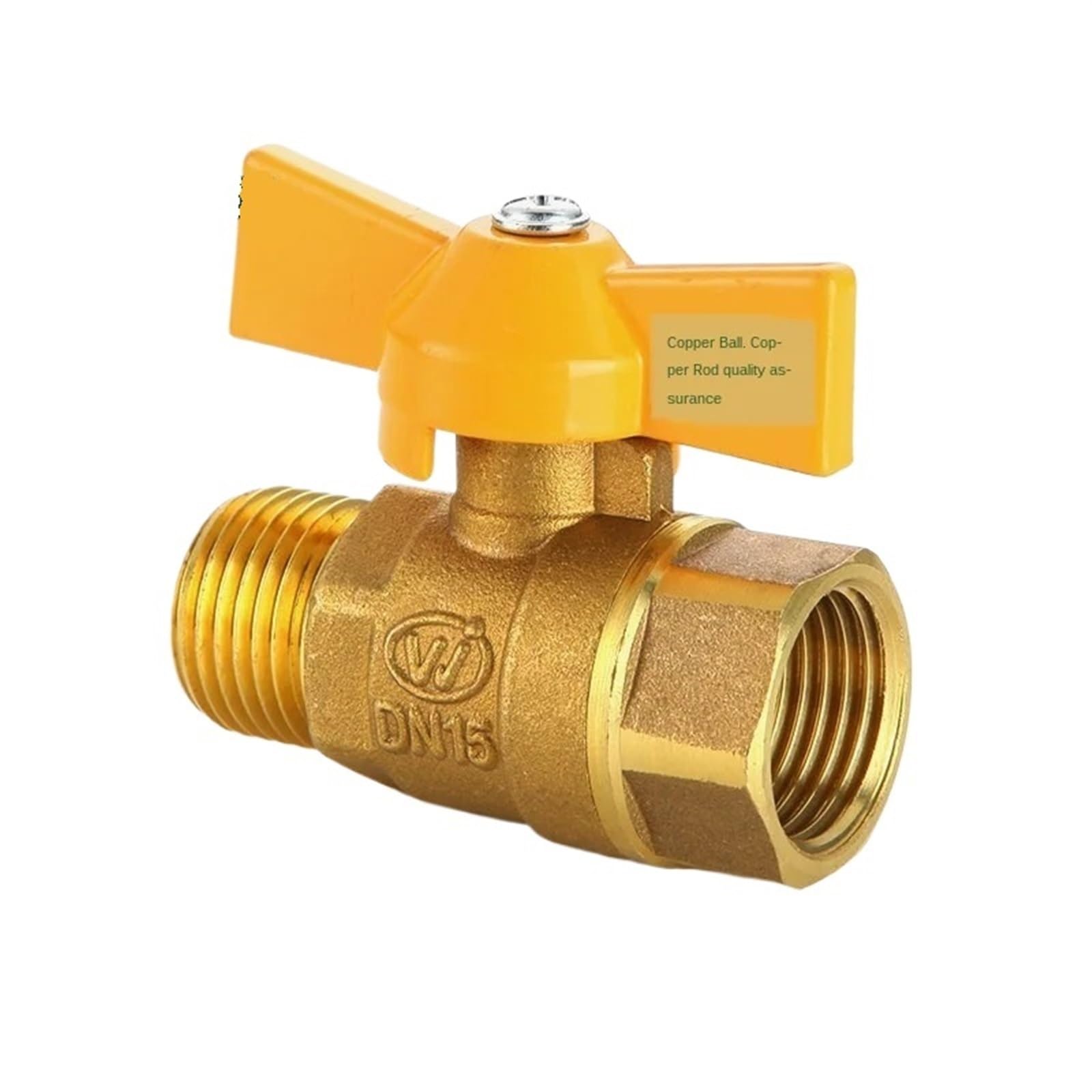 Robinet à boisseau sphérique en cuivre épaissi pour gaz et eau 4 points durable