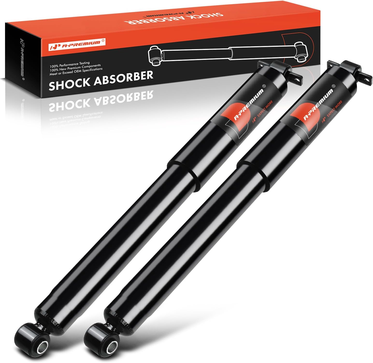 A-Premium Rear Pair (2) Shock Absorber Compatible with Hummer H3, 2006-2010, Driver and Passenger Side