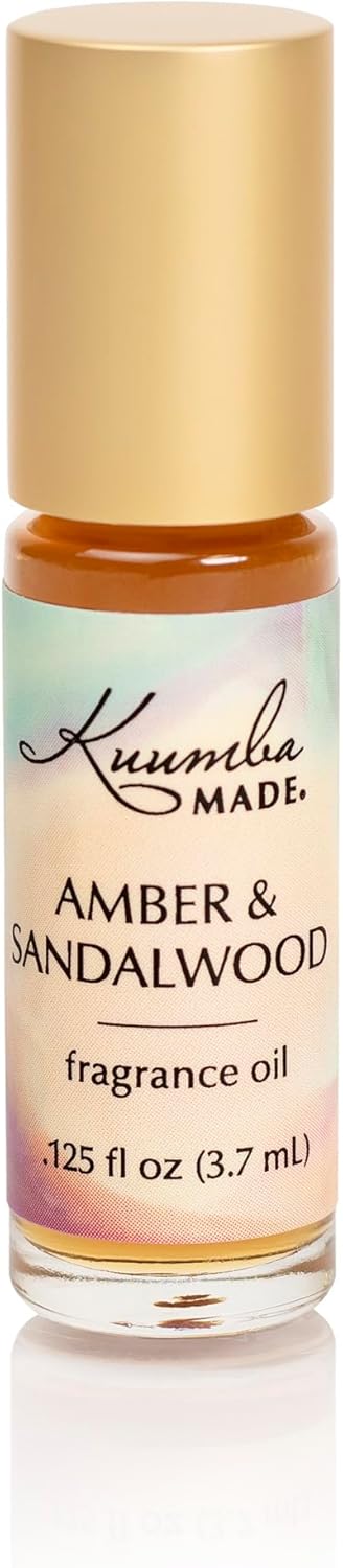 Kuumba Made Amber & Sandalwood Fragrance Oil Roll-On 0.125 fl oz (3.7ml) | Rollerball Perfume | Alcohol Free