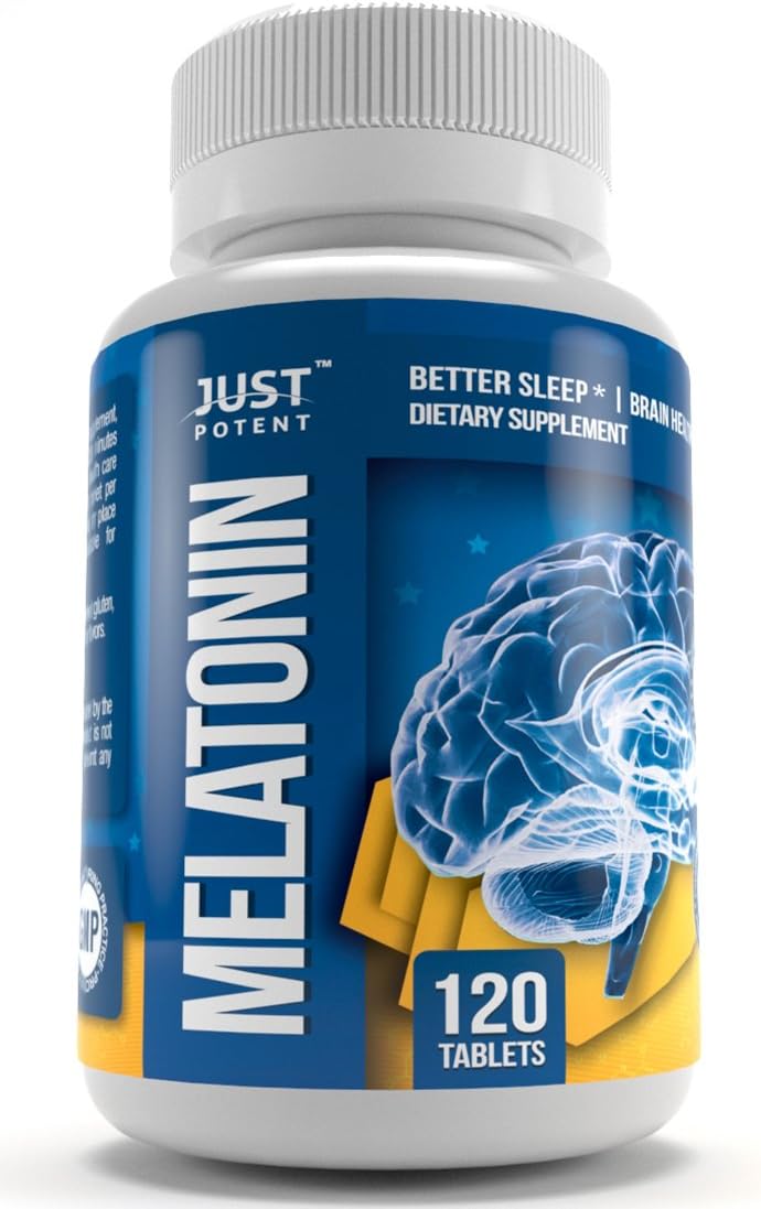 Melatonin 10mg by Just Potent | The Better Sleep Aid | 120 Count | Fast Acting - Zero Grogginess - Non-Habit Forming