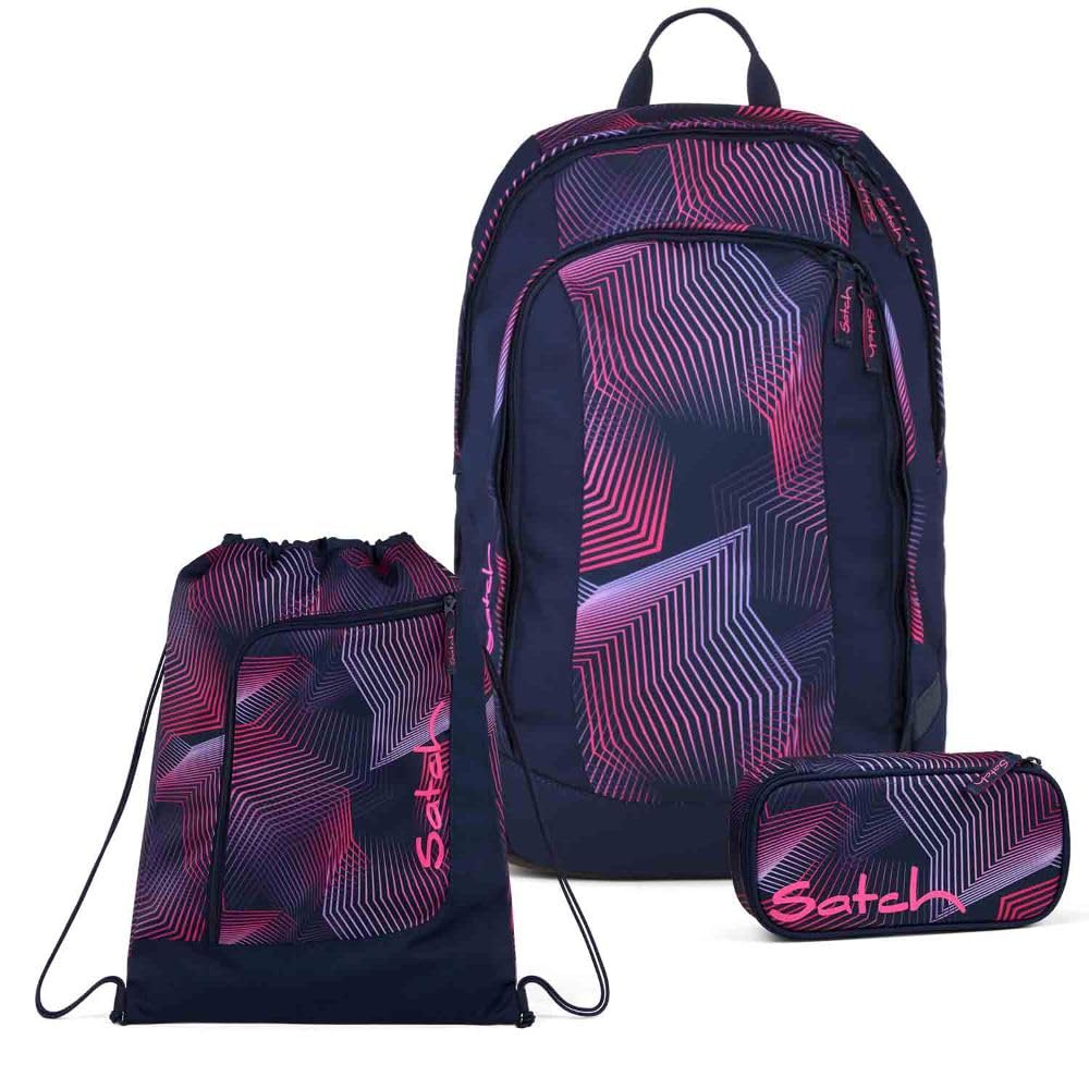 Satch Air Schulrucksack Set 3tlg. inkl. Sportbeutel (Seismic Pink)