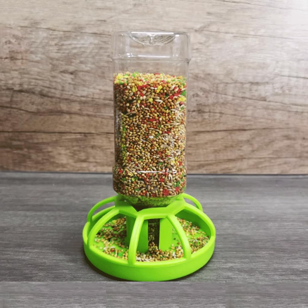 Mangiatoia per Uccelli Mangiatoia per pappagalli Trasparente Alimentatore Automatico per Alimenti per Uccelli a duplice Uso 2 Pezzi/Pacco Bottiglia di Acqua Potabile per Uccelli