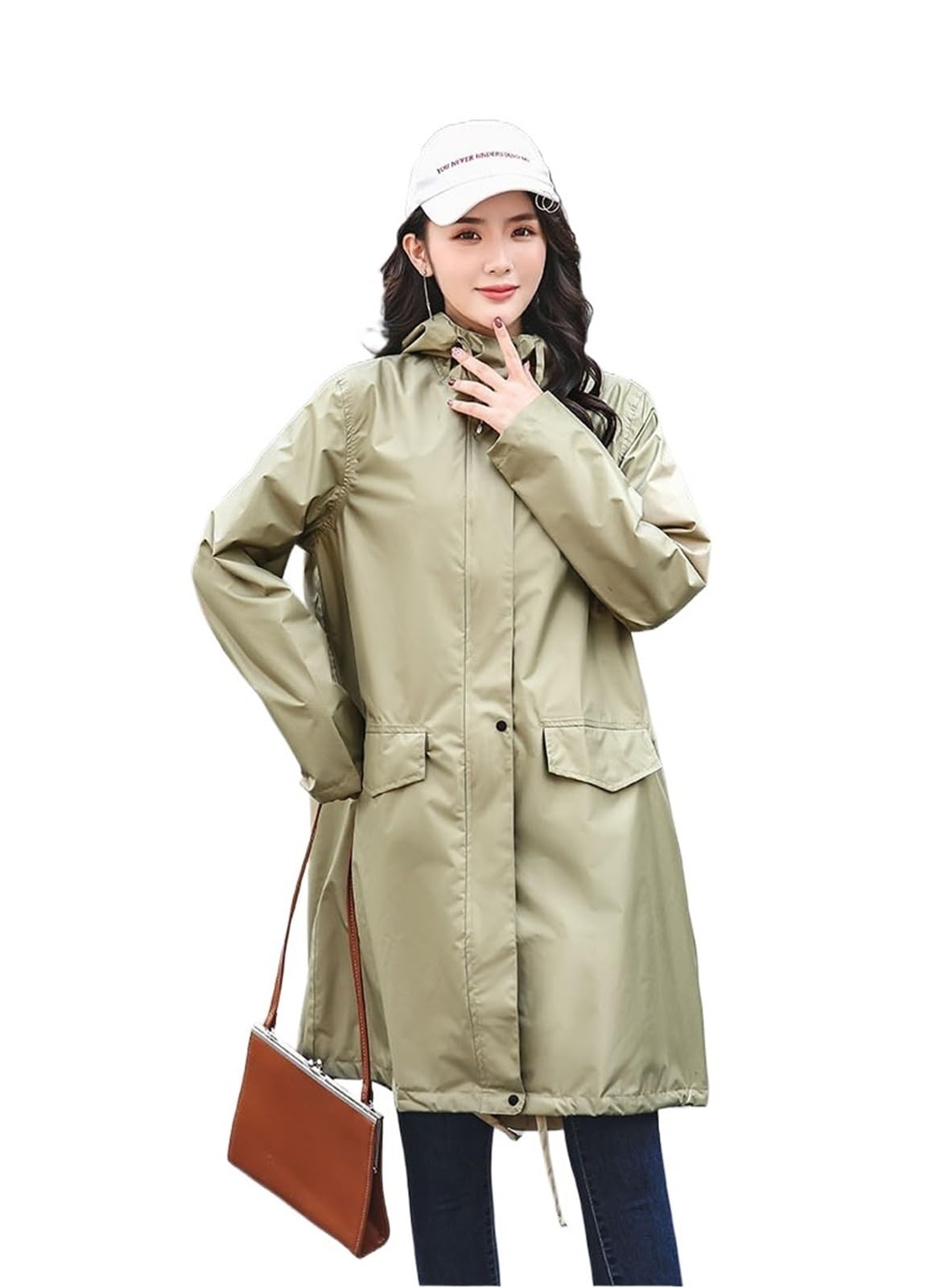 Poncho Pluie Poncho imperméable tendance en tissu léger et respirant résistant aux intempéries(Color-02,XL)