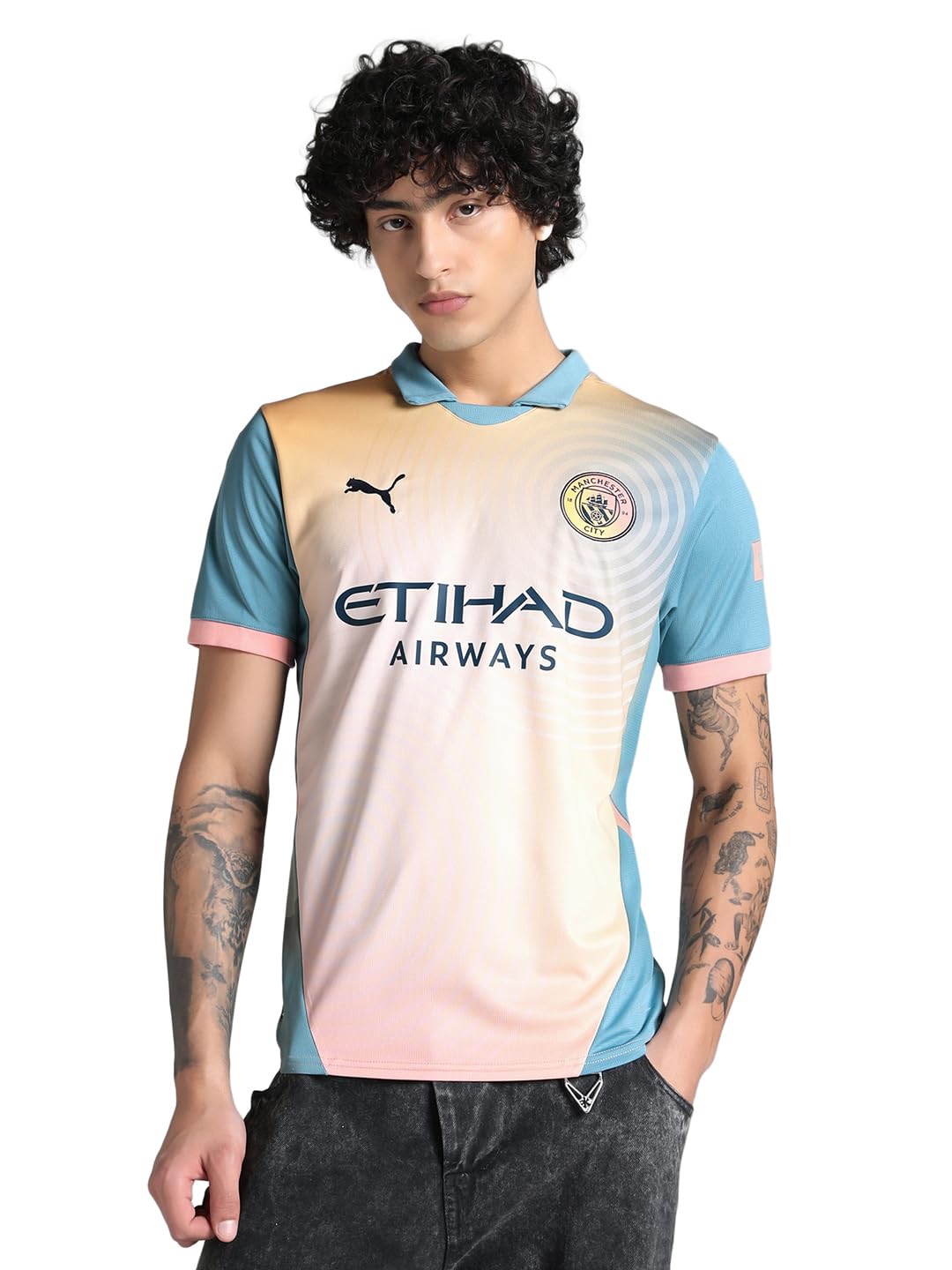 Puma Mens Manchester City FC Fourth Shirt 2024 2025 Adults