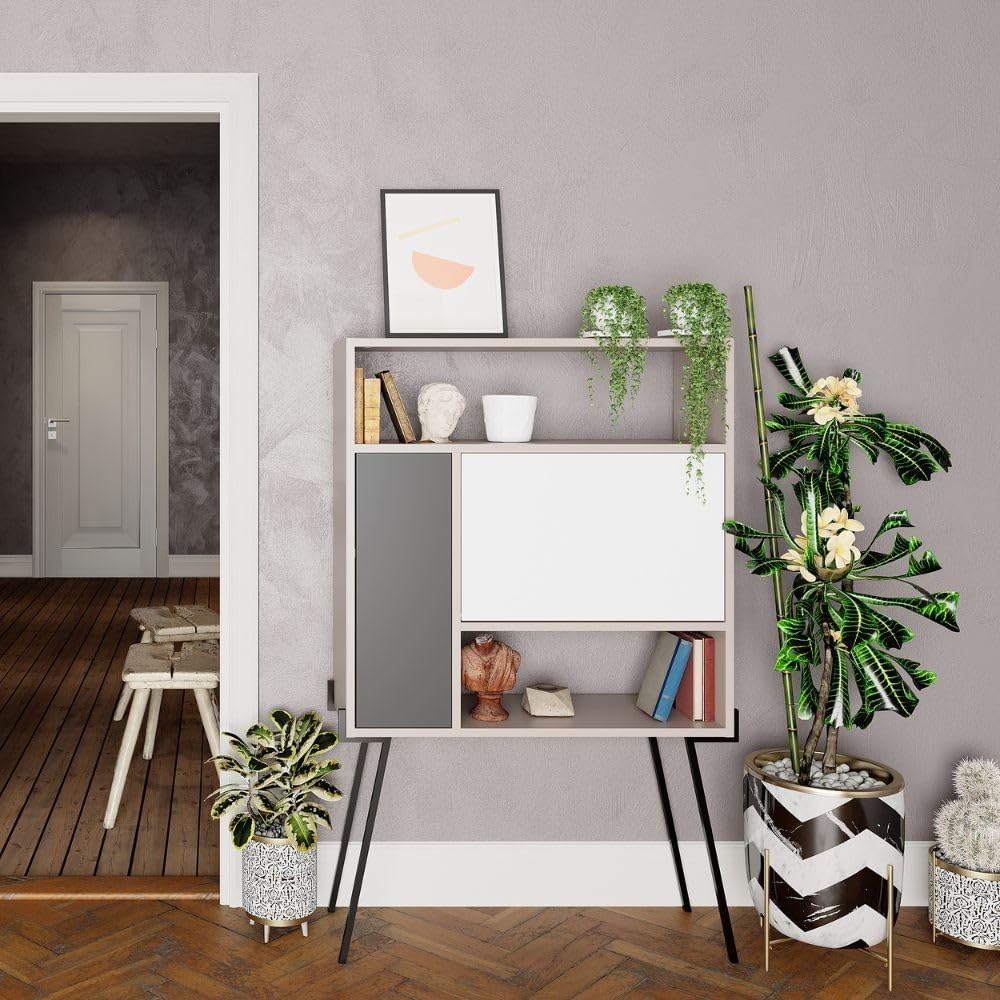 Mobile Multiuso scrivania Tatti Colore Light Mocha Bianco Antracite
