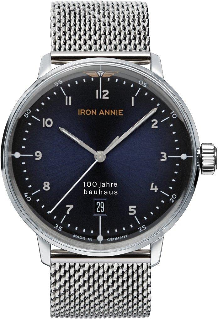 Iron Annie Bauhaus Herren Uhr analog Schweizer Quarzwerk mit Edelstahl Armband 5046M-3