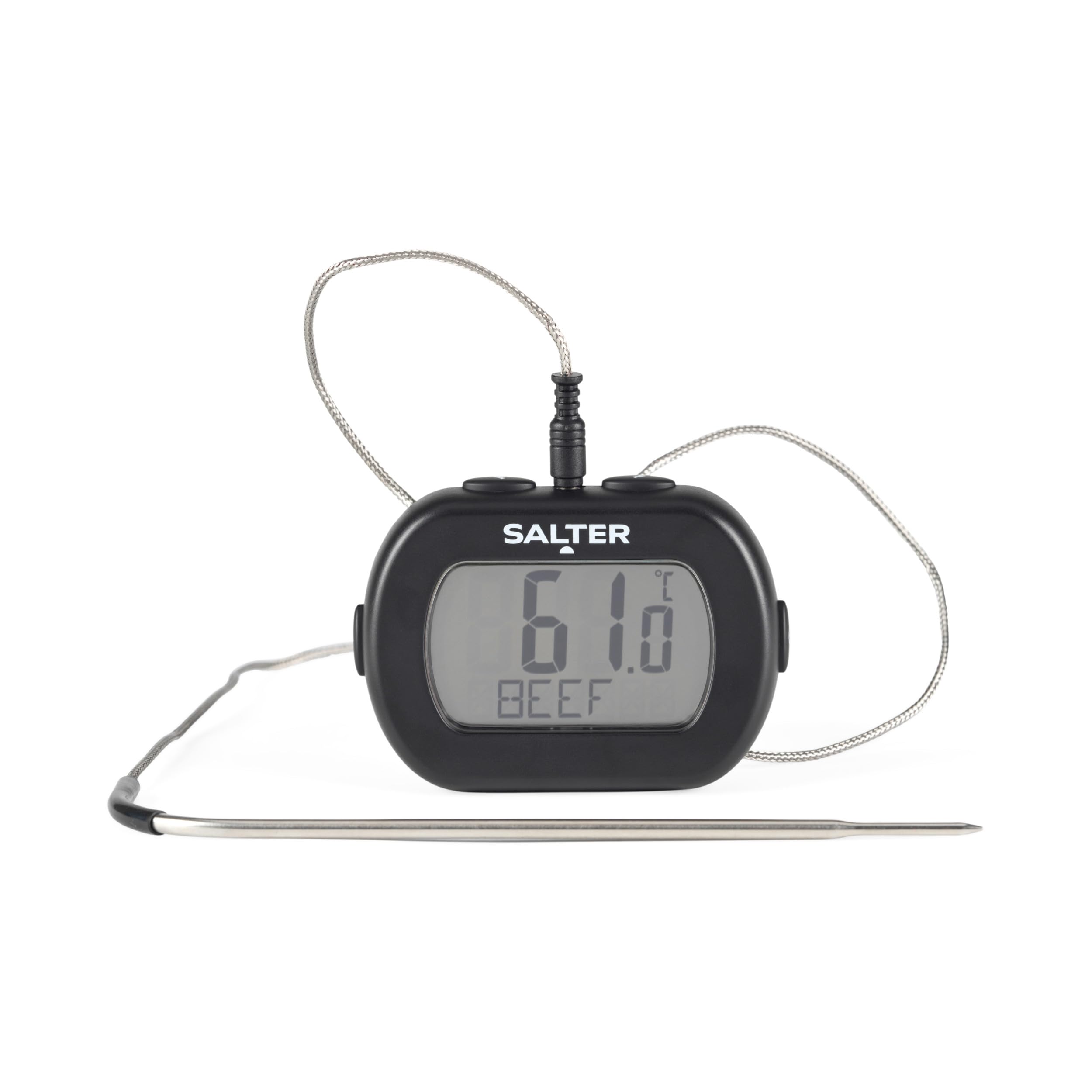 Salter 515 Bkcr Premium Leavein Digital Thermometer Roasting Grilling Bbq Jam Making Deep Frying Dual Sensors Pan Clip Included 01C Graduations Abs Body