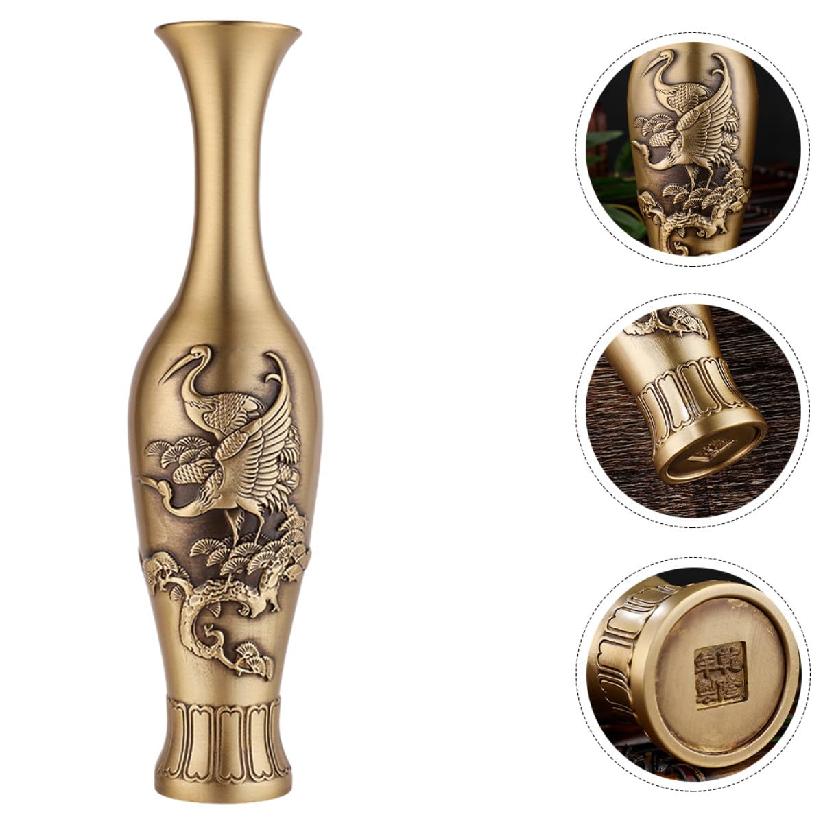 CALLARON Metallvase aus Messing mit Langer Lebensdauer für Wohnzimmer Dekoration und Elegante Tischdeko Stilvolle Hohe Vase für Frische und Künstliche Blumen