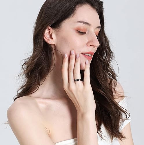 Miniatura 4 de TIGRADE 4mm 6mm 8mm 10mm Titanium Rings BlackSilverGold Wedding Band Matte Comfort Fit for Men Women Size 3-15