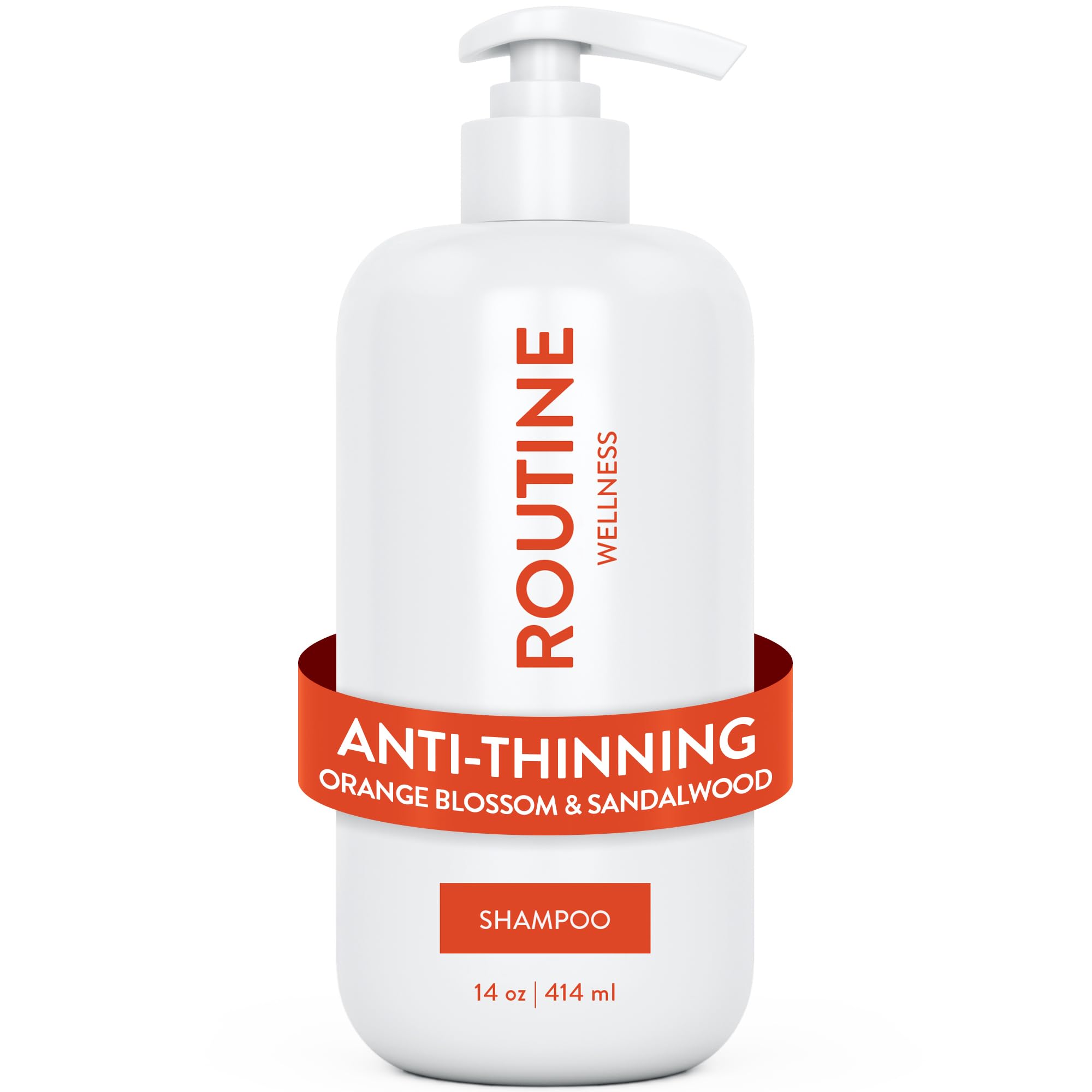 Routine Wellness Anti-Thinning Volumizing Shampoo for Thinning Hair & Hair Loss - Grow Your Confidence with Biotin & DHT Blockers - 14 oz Shampoo - Orange Blossom & Sandalwood