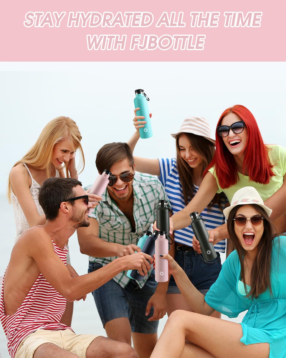 FEIJIAN Borraccia Termica in Acciaio Inox 750ml/1L + Zaino, Facile da pulire, Bottiglia Termica Senza Perdite - Senza BPA Borracce, per Scuola, Sport, Campeggio, Yoga, Palestra