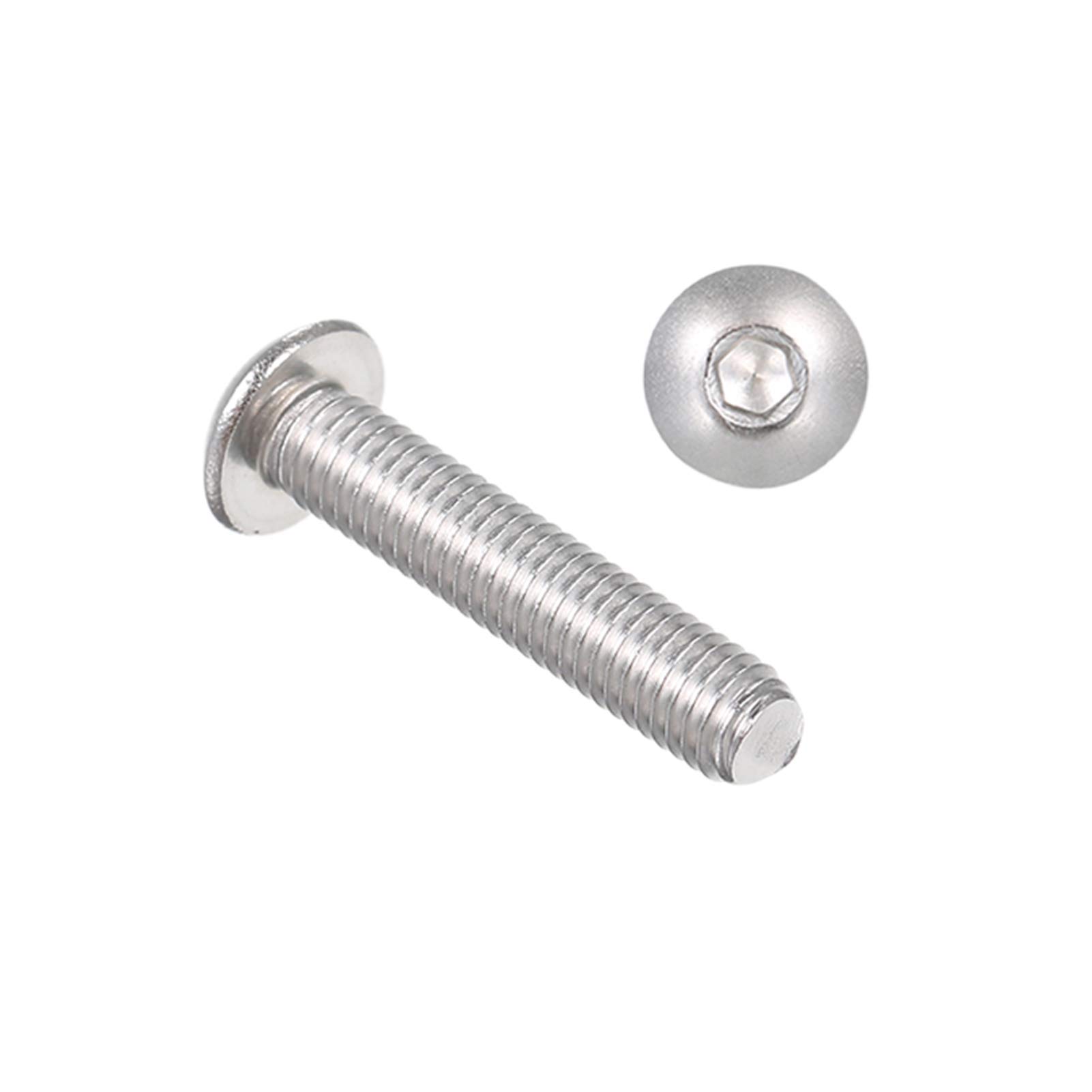 A2 IS07380 304 Stainless Steel Hex Screw Socket Button Bolts Screws M5*25
