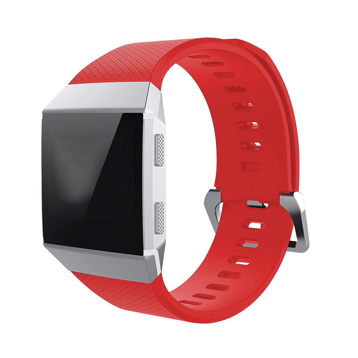 Sport WaterProof Watch Bands Compatible with Fitbit Ionic Smart Watch Large  and Small Size for Women/Men (Red,Large)