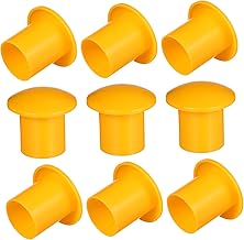PartyKindom 30 Piezas Tapa protectora de barra de acero barra de refuerzo de tapa de seguridad tapas de barras de refuerzo amarillas gorras champiñones protector de tapa gorros de seguridad