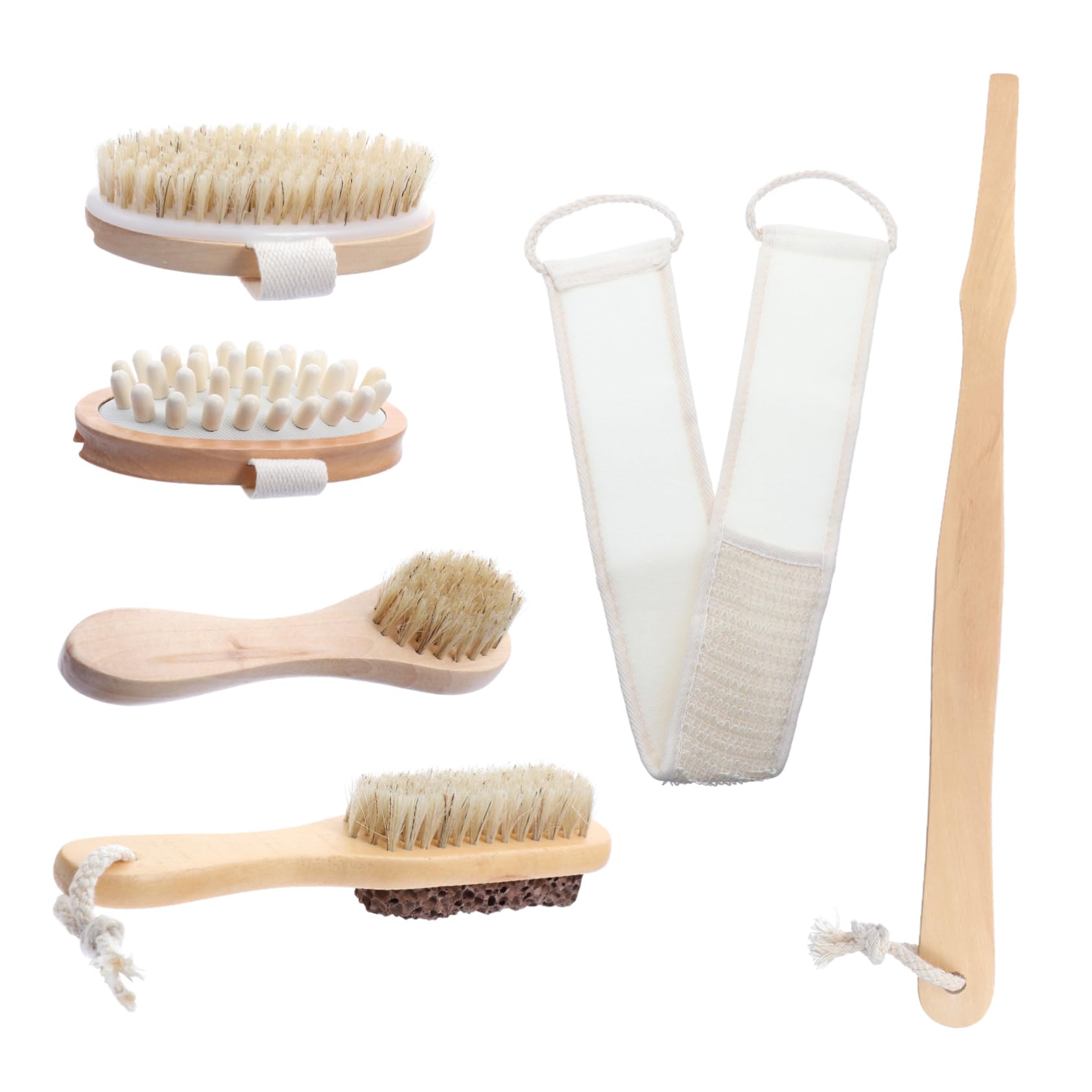 6 Stück Badeset Rückenbürste Aus Weichem Material Mit Massagefunktion Für Körperpflege Männer Und Frauen Mit Aufhängehaken Für Dusche Und Spa