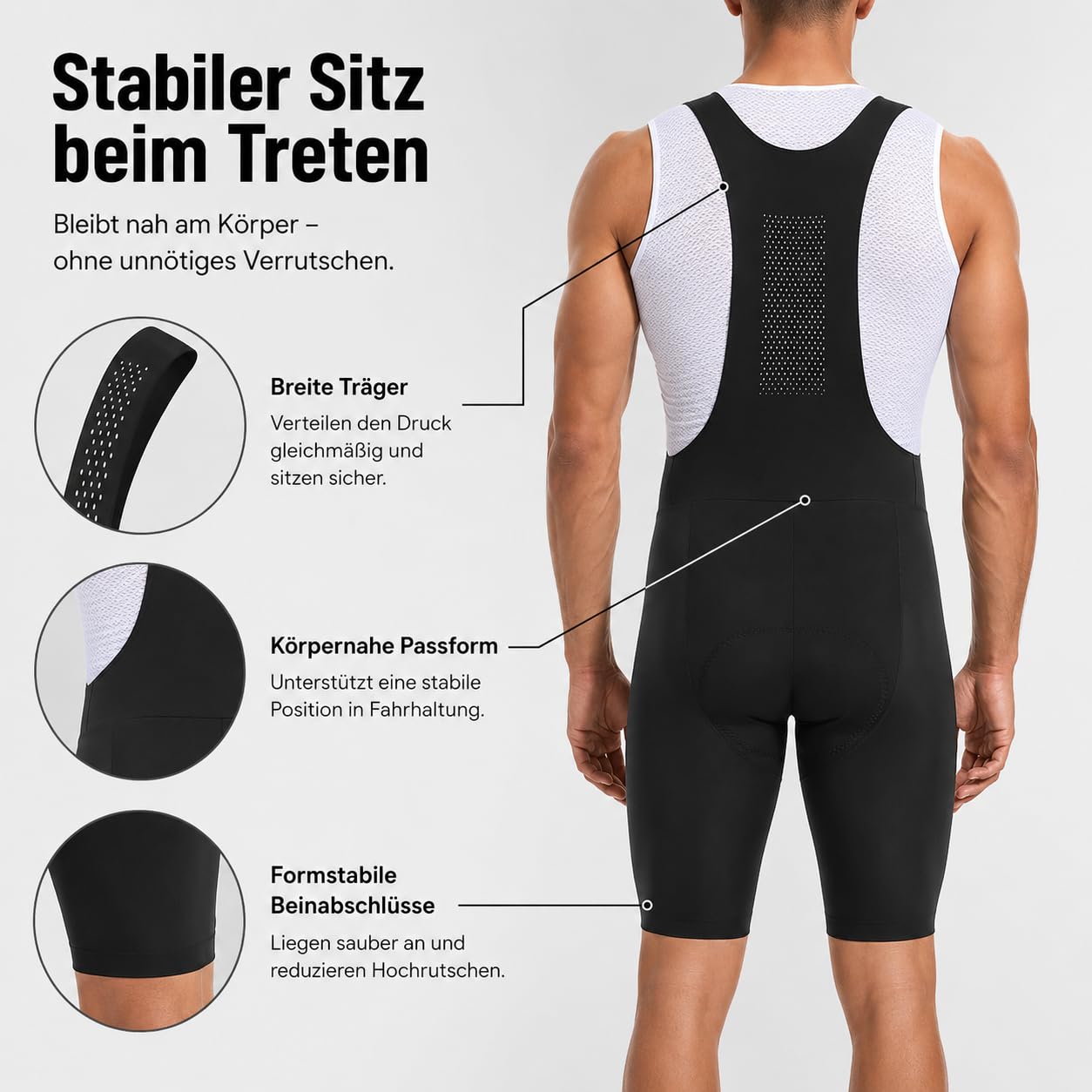Przewalski Radlerhose Herren 4D Gepolstert, Fahrradhose Herren für Straße und Bergfahrten