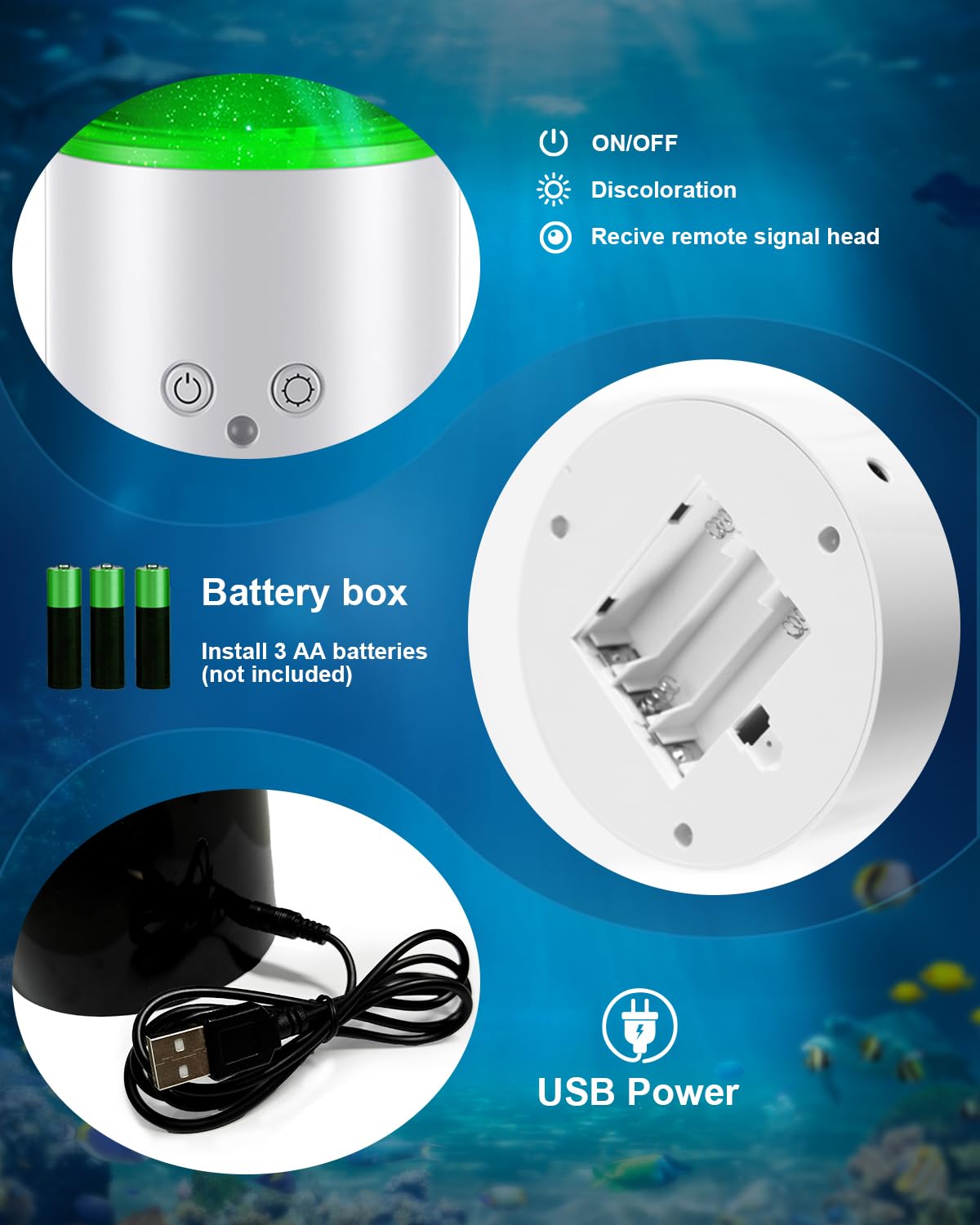 AONESY Lampe LED Jellyfish 17 couleurs, lampe à lave Aquarium avec télécommande, Décoration Lumière d'ambiance - Blanc