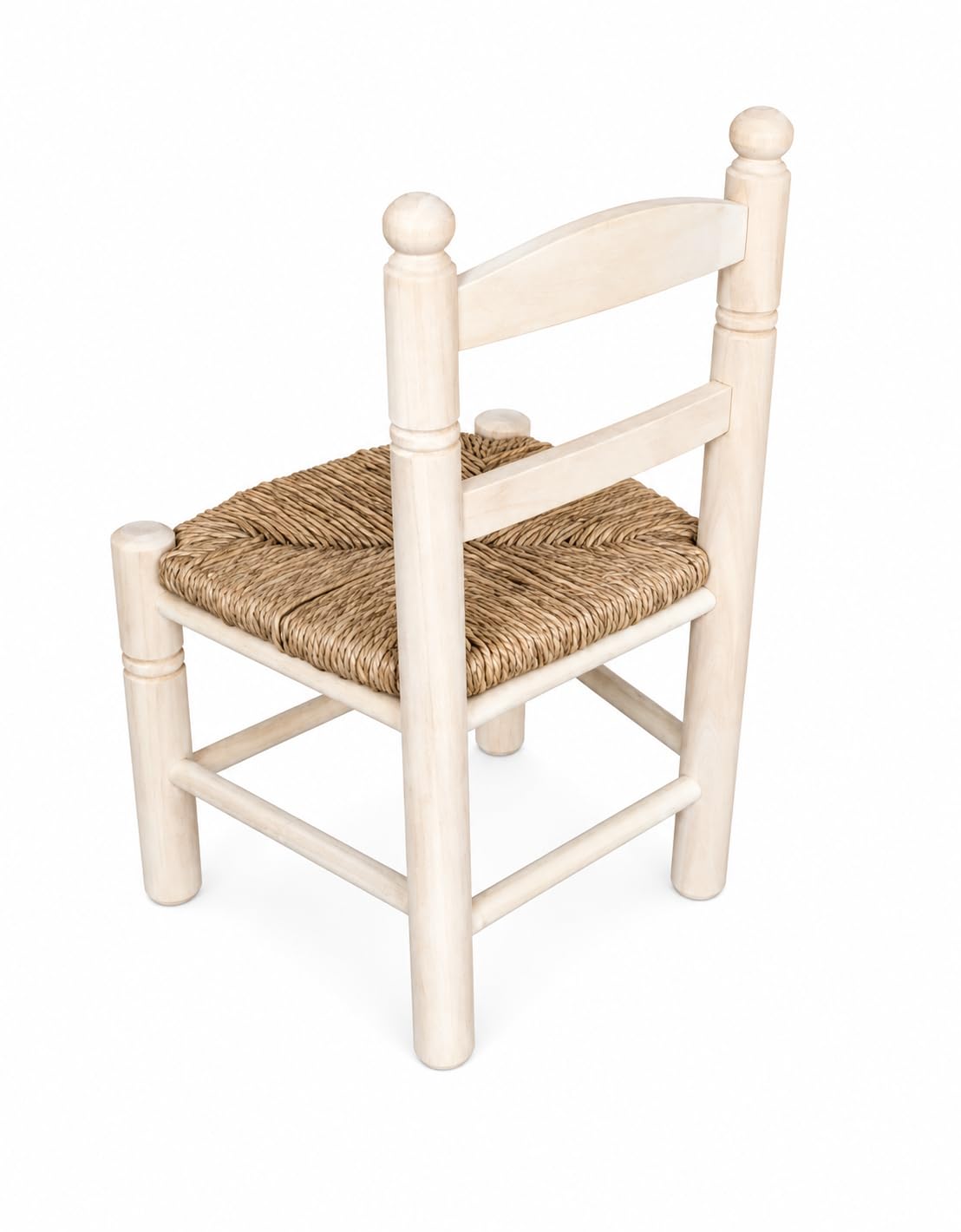 GRECA Silla Infantil Asiento Enea en Madera de Chopo Crudo para Pintar (32 * 26 * 50)