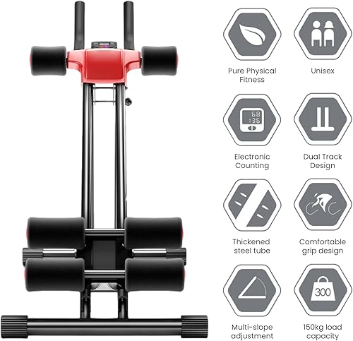 Miniatura 7 de Rodillo abdominal  Equipo de entrenamiento abdominal  Máquina de abdominales ajustable para entrenamiento de cuerpo completo para gimnasio en casa