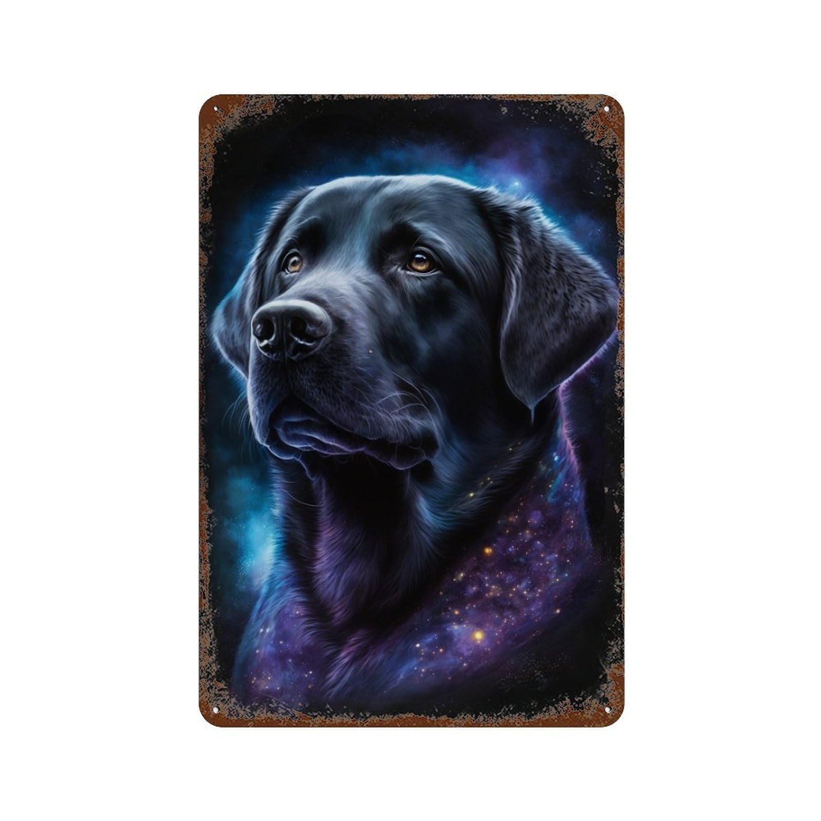 Galactic Labrador Portrait -1 Retro Metal Sign 11.8"x7.9", Ideal for Cafe, Home Bar And Lounge Decor