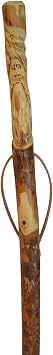 Hiking Stick - Hand Carved Wood Spirit - Walking Stick - Up to 60" Elm Wood Carving